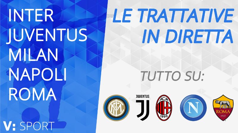 Calciomercato, le trattative di Juve, Inter, Milan, Napoli e Roma del16 agosto 2018
